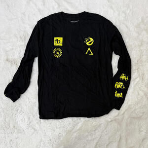 Fresh Baked Long Sleeve Black Graphic T-Shirt Size L